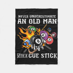 Never Underestimate An Old Man With A Cue Stick I Fleece Blanket