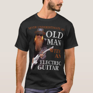 Never Underestimate An Old Man With A Guitar T-Shirt