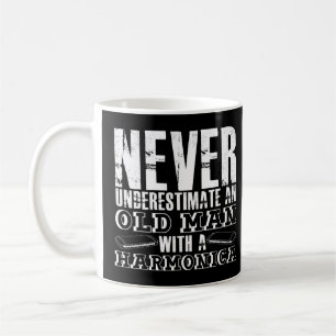 Never Underestimate An Old Man With A Harmonica Fr Coffee Mug
