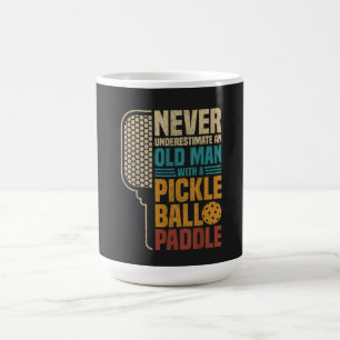  Never Underestimate an Old Man with A Pickleball  Coffee Mug