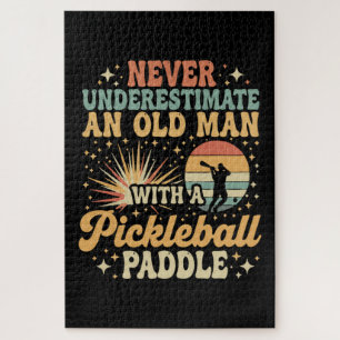 Never-Underestimate An Old Man With A Pickleball  Jigsaw Puzzle