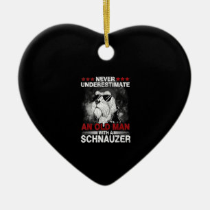 Never Underestimate An Old Man With A Schnauzer Ceramic Tree Decoration