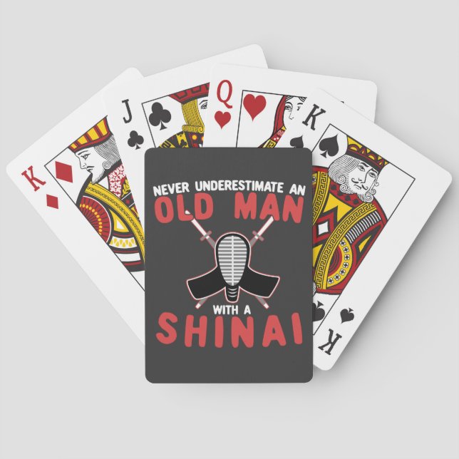 Never Underestimate An Old Man With A Shinai Playing Cards (Back)