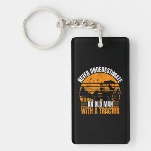 Never Underestimate An Old Man With A Tractor Key Ring