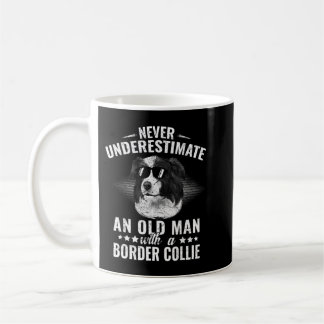 Never Underestimate An Old Man with Border Collie Coffee Mug
