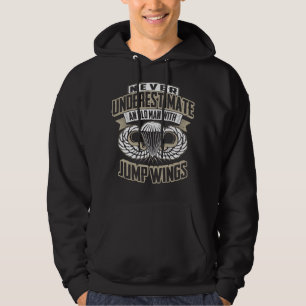 Never Underestimate An Old Man With Jump WingsMili Hoodie