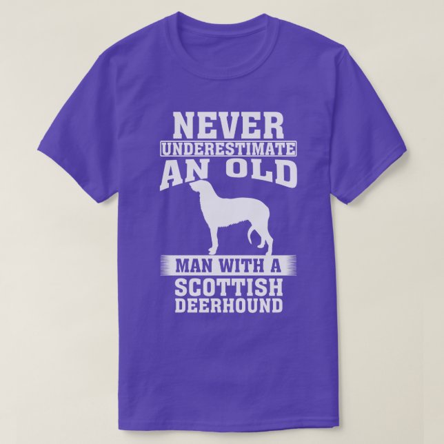 Never Underestimate an Old Man with Scottish Deerh T-Shirt (Design Front)