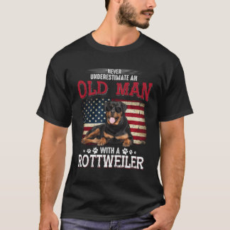 Never Underestimate An Old With A Rottweiler T-Shirt