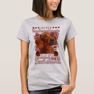 Never Underestimate An Old Woman With A Dachshund T-Shirt