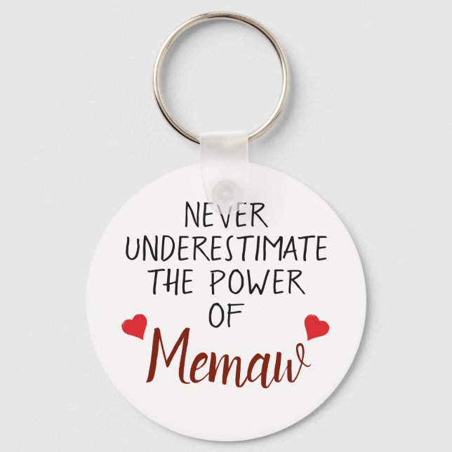 Never Underestimate Memaw Personalised Keychain (Front)