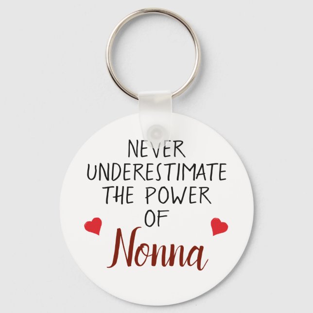 Never Underestimate Nonna Personalised Keychain (Front)
