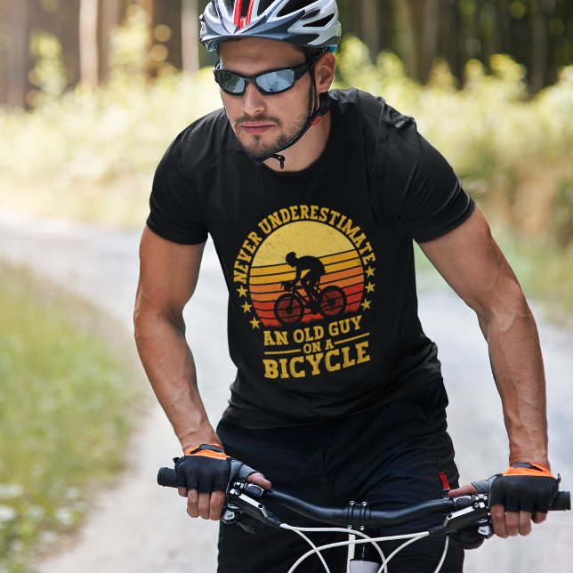 Never Underestimate old guy on a Bicycle Funny T-Shirt (Creator Uploaded)