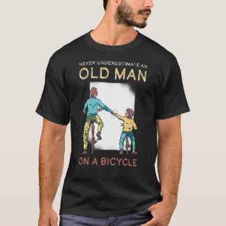 Never Underestimate Old Man Bicycle Mountain Bike  T-Shirt