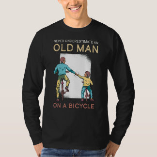 Never Underestimate Old Man Bicycle Mountain Bike  T-Shirt
