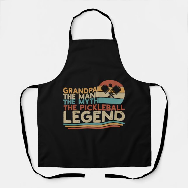 Never Underestimate Old Man Pickleball Paddle Game Apron (Front)