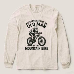 Never Underestimate Old Man With A Mountain Bike Tri-Blend Shirt