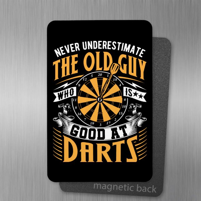 Never Underestimate Old School Dart Players Magnet (Creator Uploaded)