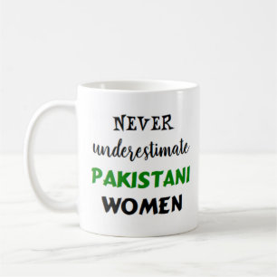 never underestimate pakistani women coffee mug