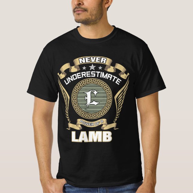 NEVER_UNDERESTIMATE_POWER_OF_A_LAMB T-Shirt (Front)