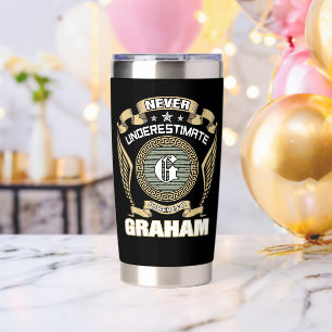 NEVER_UNDERESTIMATE_POWER_OF_A_YOURNAME INSULATED TUMBLER