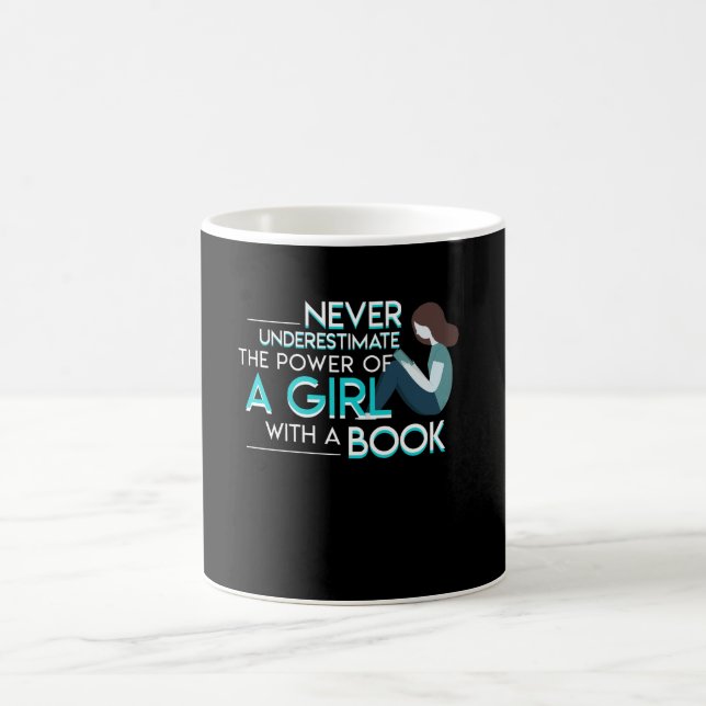 Never Underestimate Reading Book Women Coffee Mug (Center)