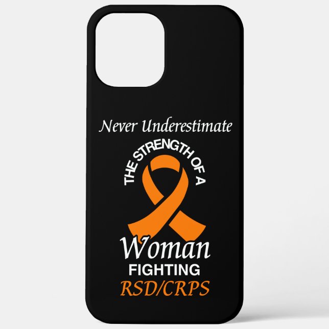 Never Underestimate/Ribbon/Woman...RSD/CRPS Case-Mate iPhone Case (Back)