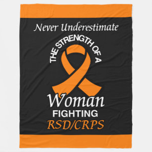 Never Underestimate/Ribbon/Woman...RSD/CRPS Fleece Blanket