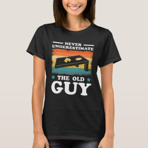 Never Underestimate The Old Guy Sack Toss Cornhole T-Shirt