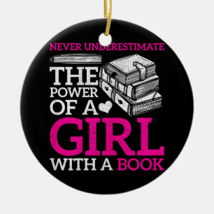Never Underestimate The Power Of A Girl With A Boo Ceramic Tree Decoration