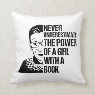 Never Underestimate The Power of a Girl With Book Cushion
