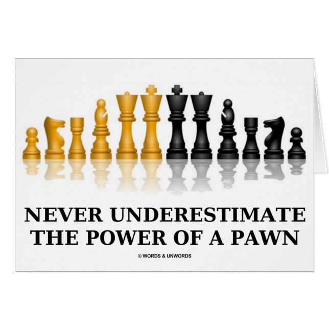 Never Underestimate The Power Of A Pawn (Chess) (Front Horizontal)