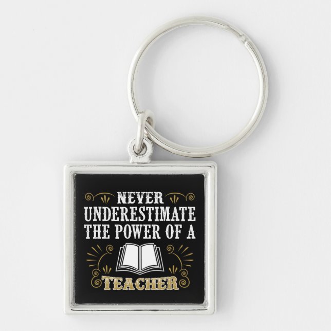 Never Underestimate The Power Of A Teacher Key Ring (Front)