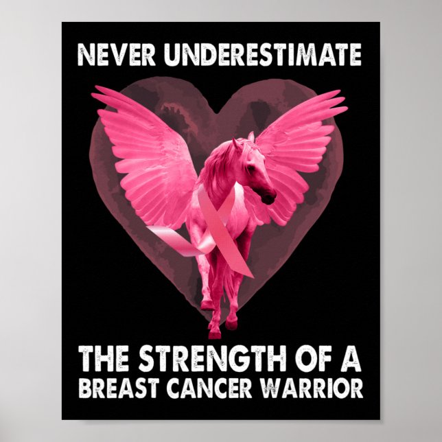 Never Underestimate The Strength Of A Breast Cance Poster (Front)