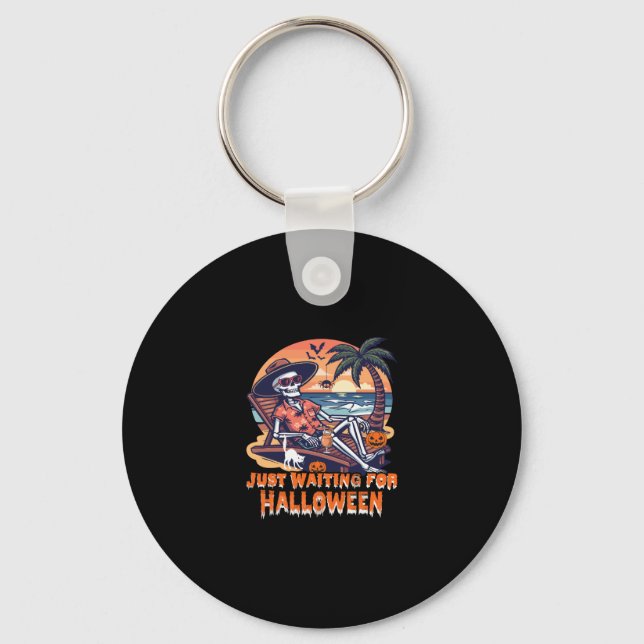 Never Waiting for Halloween Skeleton Key Ring (Front)