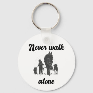 Never Walk Alone – Rustic Animal Lover Key Ring
