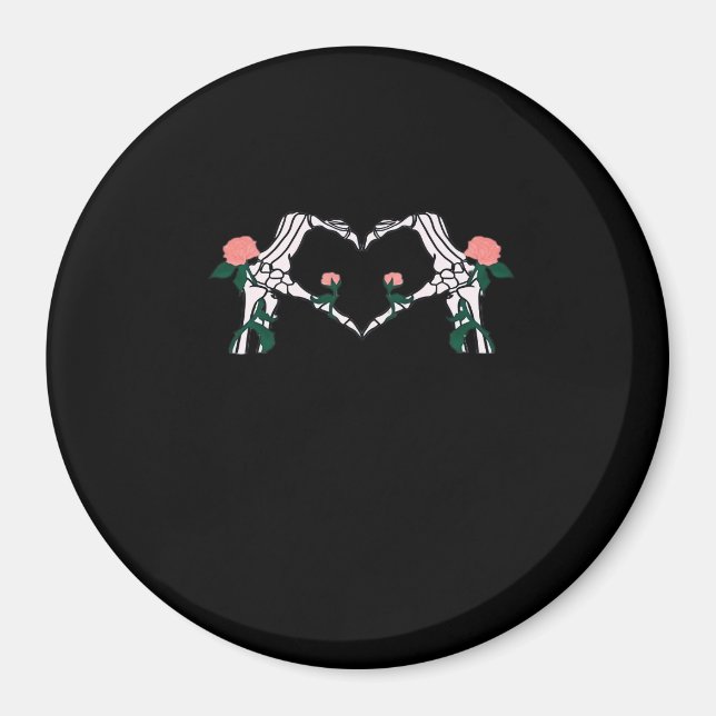 Never Wilts – Skeleton Hands Roses  Magnet (Front)