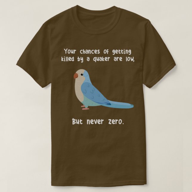 Never Zero Quaker Parrot T-Shirt (Design Front)