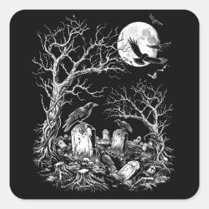 Nevermore Cemetery Square Sticker
