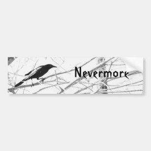 "Nevermore" Edger Allen Poe Raven Bumper Sticker