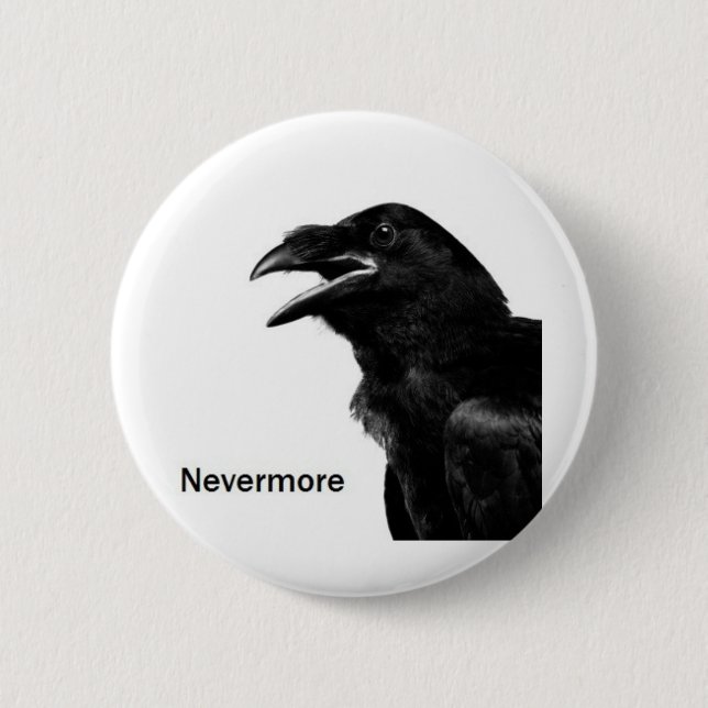 Nevermore Raven 6 Cm Round Badge (Front)