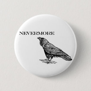 Nevermore Raven 6 Cm Round Badge