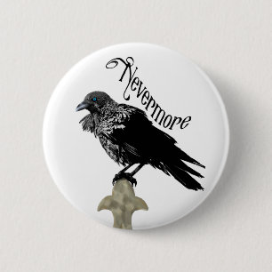 Nevermore Raven 6 Cm Round Badge