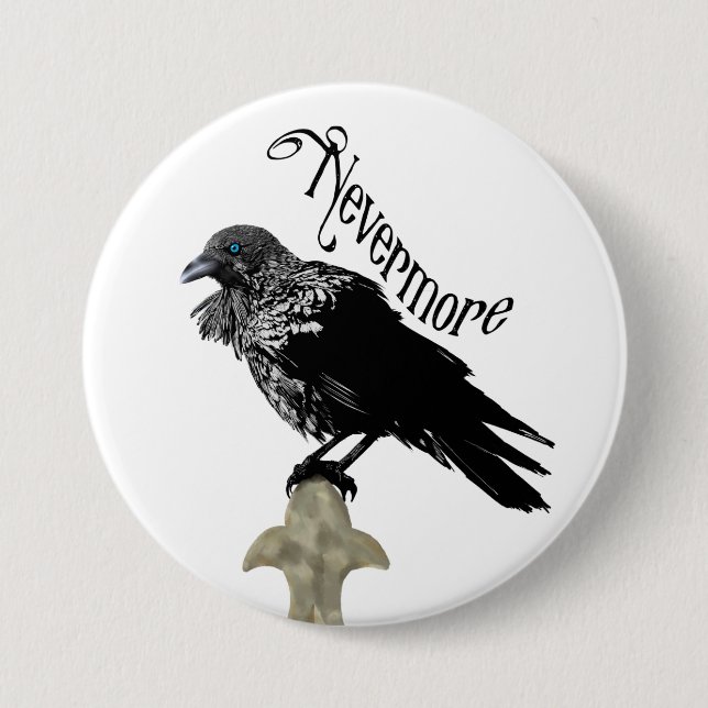 Nevermore Raven 7.5 Cm Round Badge (Front)