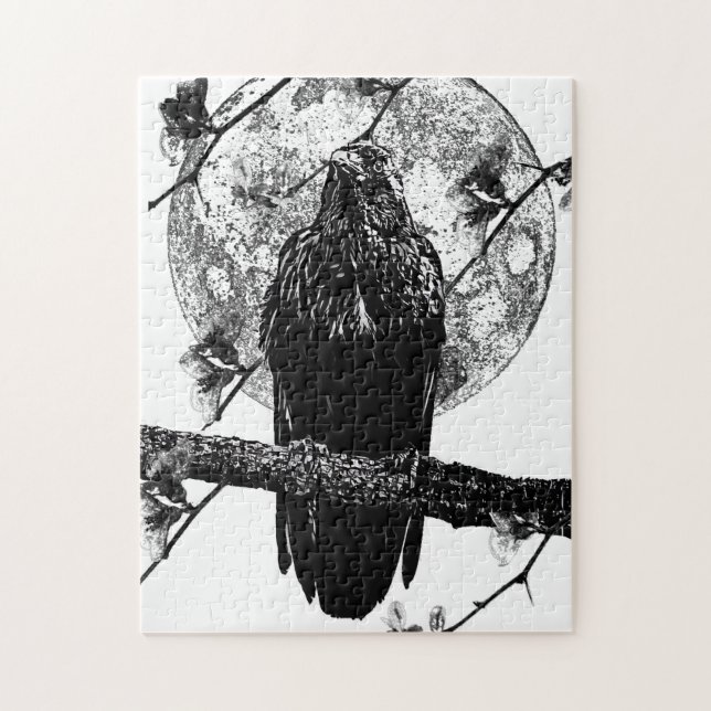 Nevermore Raven and the moon Jigsaw Puzzle (Vertical)