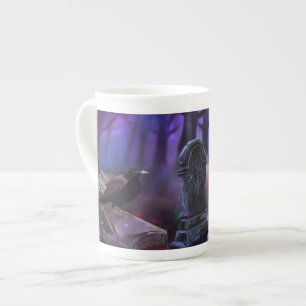 Nevermore, Raven Cemetery, Zombie Bone China Mug