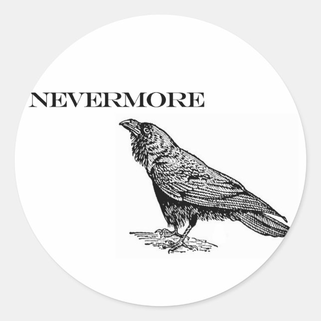 Nevermore Raven Classic Round Sticker (Front)