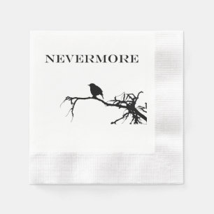 Nevermore Raven Edgar Allan Poe Design Napkin
