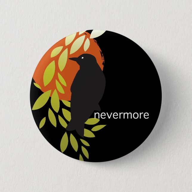 Nevermore - Raven & Moon by Poe 6 Cm Round Badge (Front)