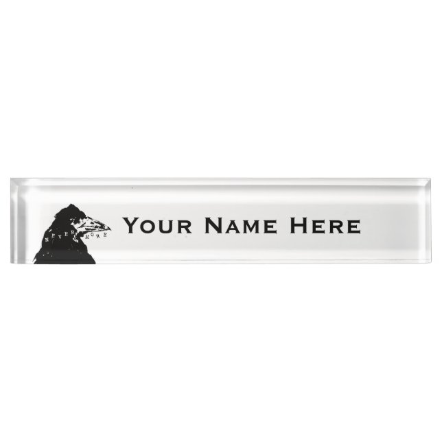 Nevermore Raven of Edgar Allan Poe Nameplate (Front)