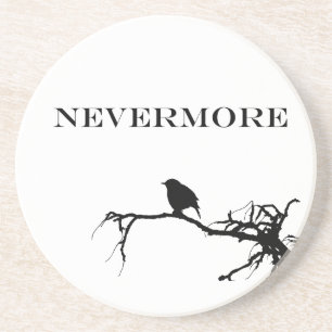 Nevermore Raven Poem Edgar Allan Poe Design Coaster